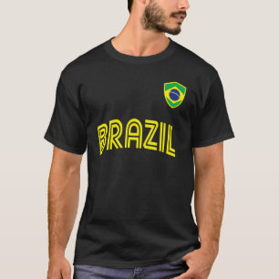 Retro Style Brazil Soccer Team Brasil Football Fan T-Shirt