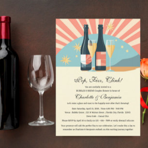 Retro Style Bubbles And Brews Couples Shower Invitation