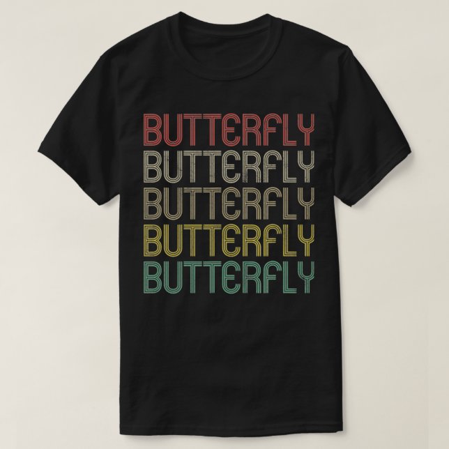 Retro Style Butterfly Swimming 4 T-Shirt (Design Front)