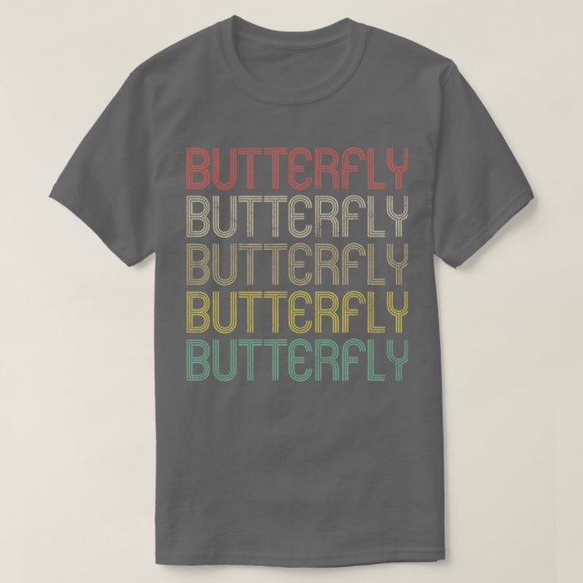 Retro Style Butterfly Swimming T-Shirt (Design Front)