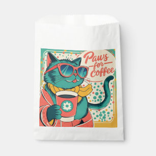Retro-style cartoon cat wearing oversized sunglass favour bag