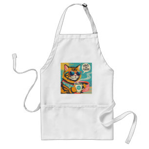 Retro-style cartoon cat wearing oversized sunglass standard apron