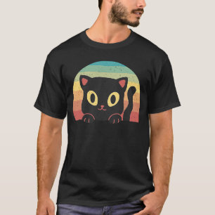 Retro Style Cat Vintage Black Cat Yellow Eyes Kitt T-Shirt