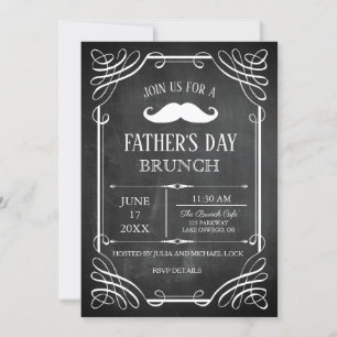 Retro Style Chalkboard Father's Day Party Invitation