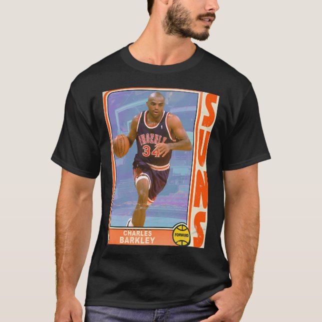 Retro Style Charles Barkley Trading Card T-Shirt (Front)