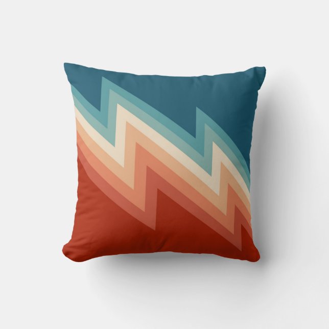 Retro style chevron pattern cushion (Front)