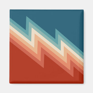 Retro style chevron pattern magnet