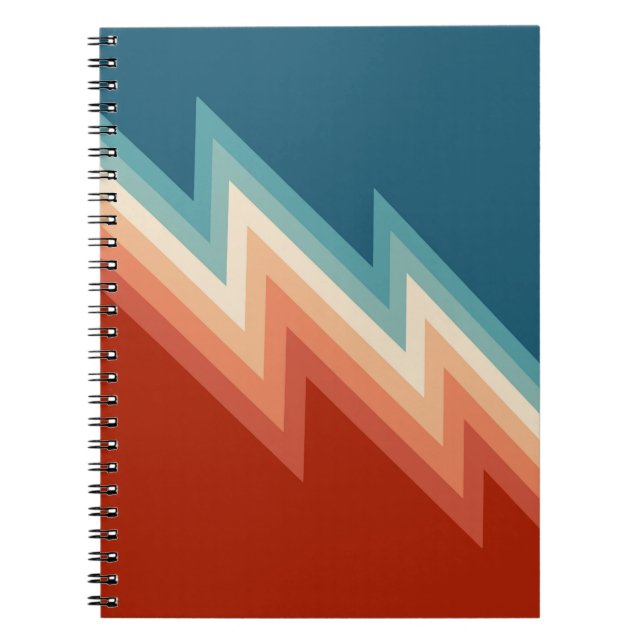 Retro style chevron pattern notebook (Front)