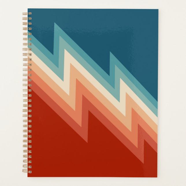Retro style chevron pattern planner (Front)