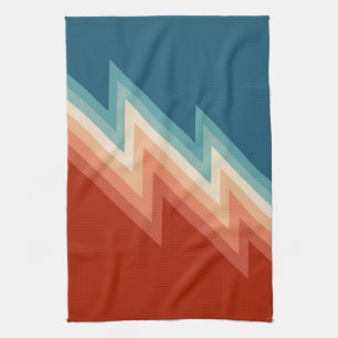 Retro style chevron pattern tea towel