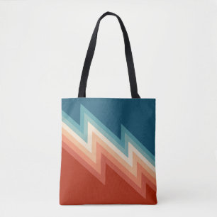 Retro style chevron pattern tote bag
