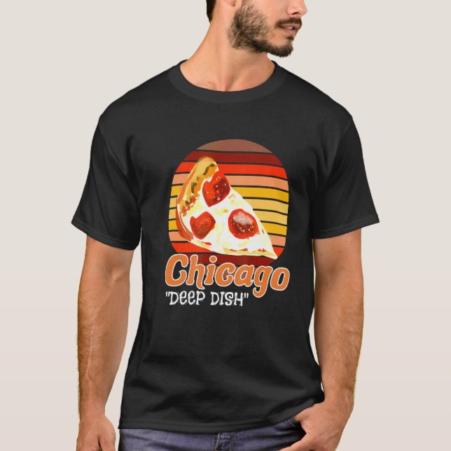 Retro Style Chi Town Home Windy City Chicago Deep  T-Shirt (Front)