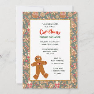 Retro Style Christmas Cookie Exchange Party  Invitation