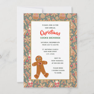 Retro Style Christmas Cookie Exchange Party Invitation