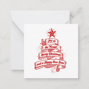 Retro Style Christmas Holiday Joy Red White Custom Card