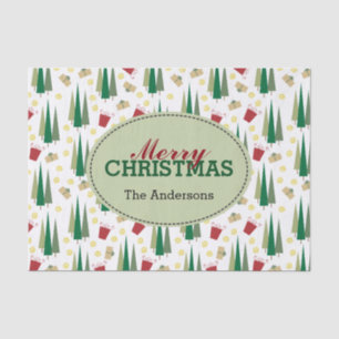 Retro Style Christmas Pattern, Personalised Tissue Paper