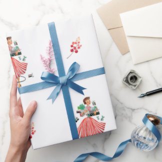 Retro Style Christmas Wrap Wrapping Paper