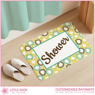 Retro-Style Circle Pattern Customizable Bath Mat