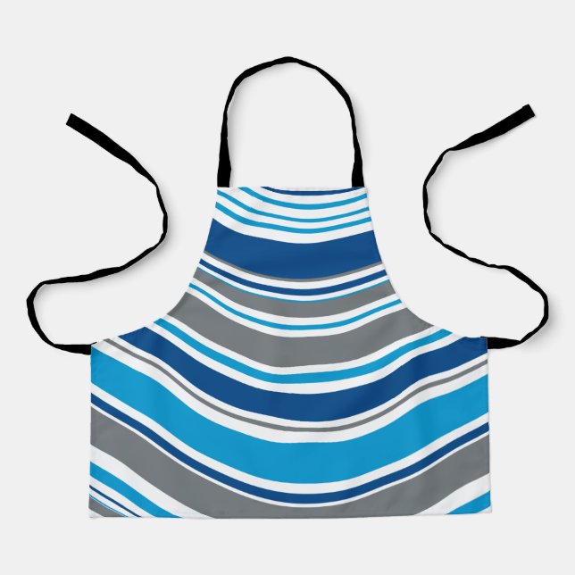 Retro style colours Waves  Apron (Front)