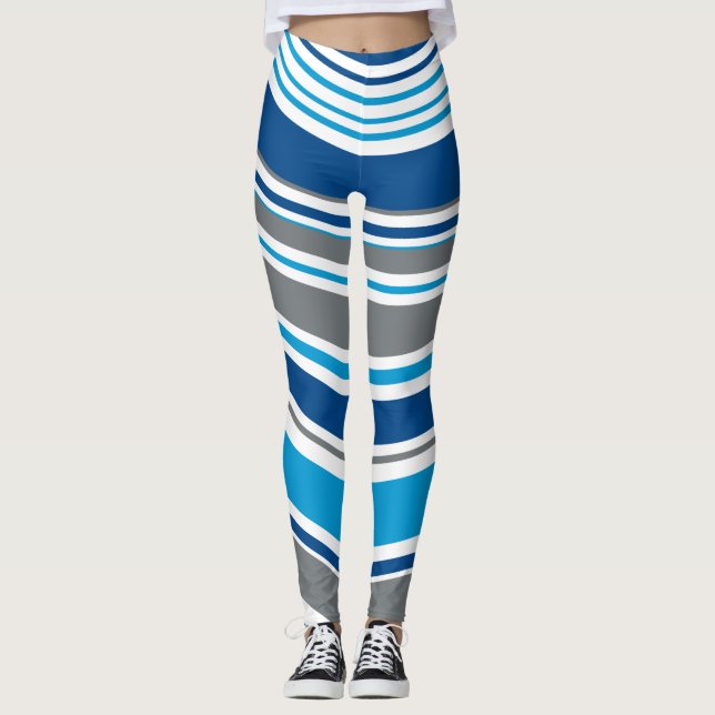 Retro style colours Waves  Leggings (Front)