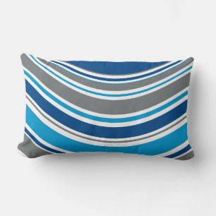 Retro style colours Waves Lumbar Cushion