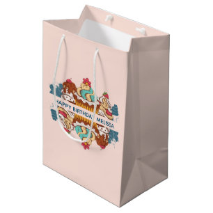 Retro Style Cupcakes Sweet Dessert Birthday Medium Gift Bag