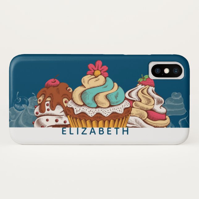 Retro Style Cupcakes Sweet Dessert Case-Mate iPhone Case (Back (Horizontal))