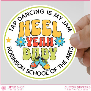 Retro Style Customizable Tap Dance Classic Round Sticker