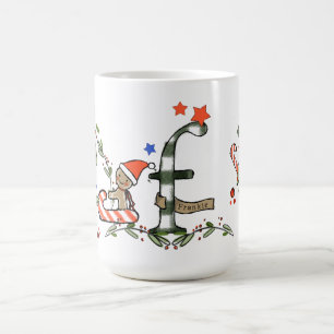 Retro Style Cute Christmas Monogram F With Name Coffee Mug