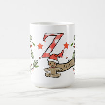 Retro Style Cute Christmas Monogram Z With Name