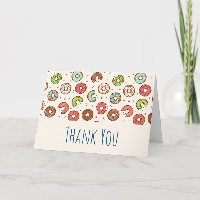 Retro Style Cute Colourful Doughnut Pattern Card (Front)