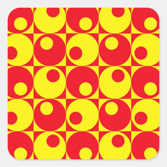 Retro style design square sticker (Front)
