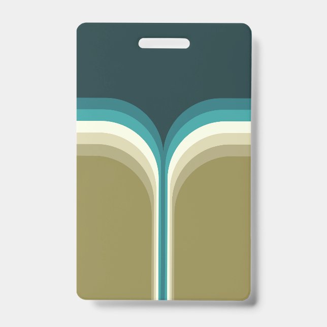 Retro style double arch decoration ID badge (Front)