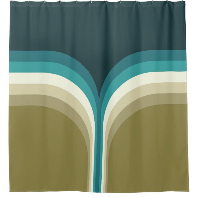Retro style double arch decoration shower curtain (Front)