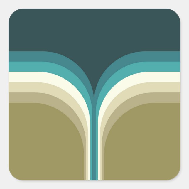 Retro style double arch decoration square sticker (Front)