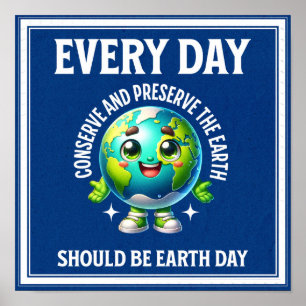 Retro Style Earth Day  Poster