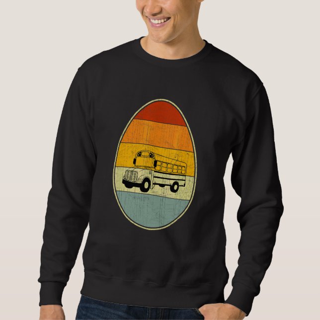 Retro Style Easter Egg Graphic Easter Day School B Sweatshirt (Front)