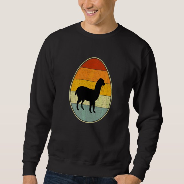 Retro Style Easter Egg Graphic Funny Easter Day Al Sweatshirt (Front)