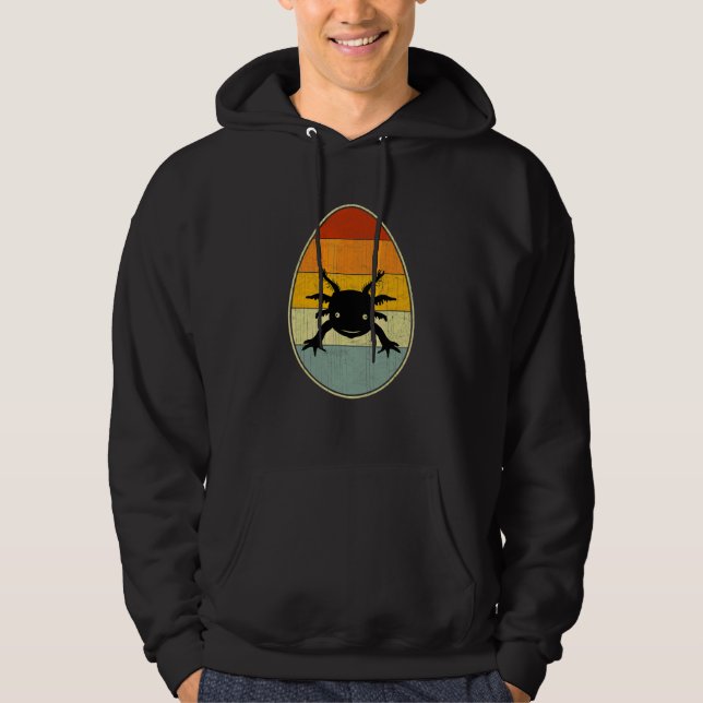 Retro Style Easter Egg Graphic Funny Easter Day Ax Hoodie (Front)