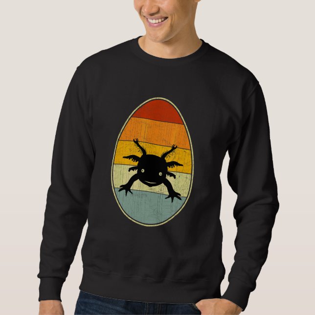 Retro Style Easter Egg Graphic Funny Easter Day Ax Sweatshirt (Front)