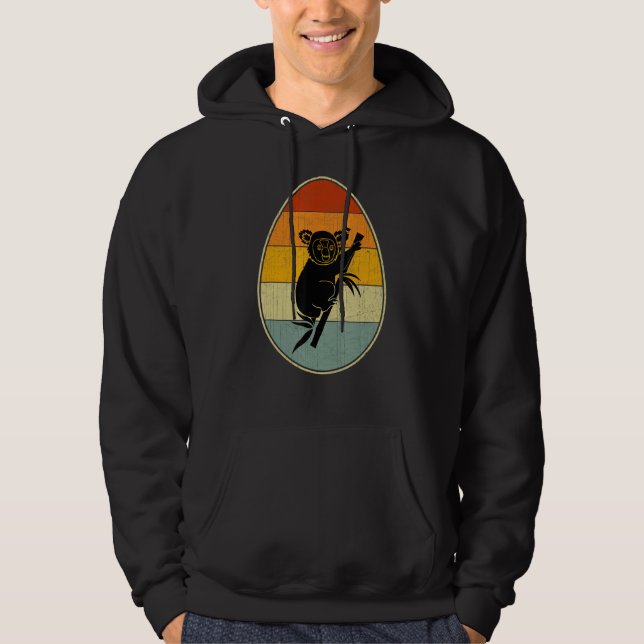 Retro Style Easter Egg Graphic Funny Easter Day Ko Hoodie (Front)