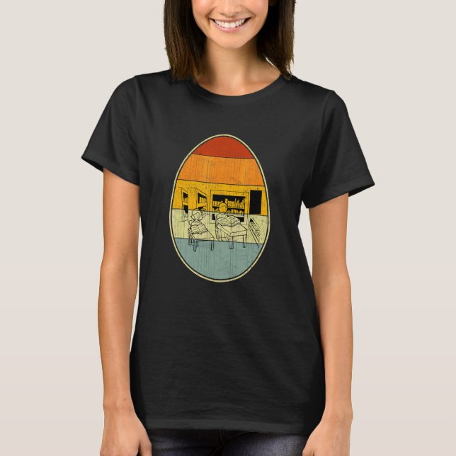 Retro Style Easter Egg Graphic Funny Easter Day Li T-Shirt (Front)