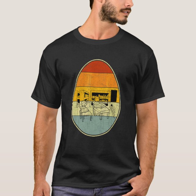Retro Style Easter Egg Graphic Funny Easter Day Li T-Shirt (Front)