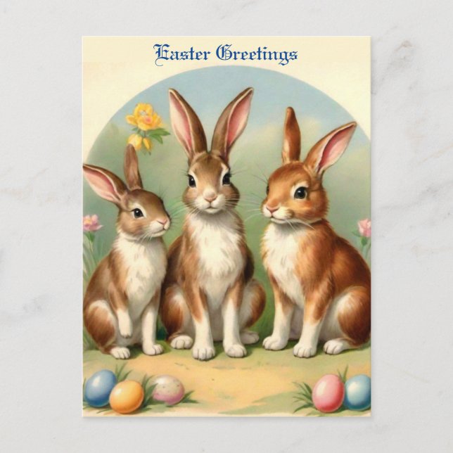 Retro Style Easter Postcard (Front)