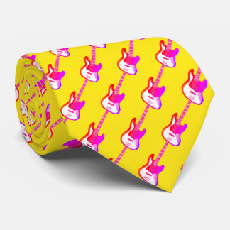 Retro Style Electric Guitar Pattern  Tie