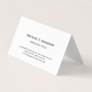 Retro Style Elegant Plain Simple Black & White Business Card