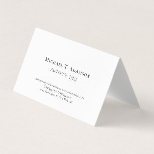 Retro Style Elegant Plain Simple Black & White Business Card