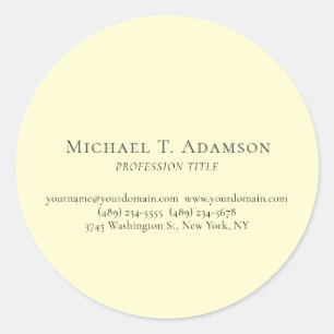 Retro Style Elegant Plain Simple Cream Color Tones Classic Round Sticker