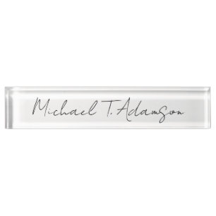 Retro Style Elegant Plain Simple White Calligraphy Nameplate