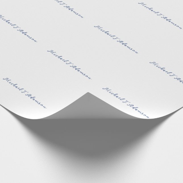 Retro Style Elegant Plain Simple White Calligraphy Wrapping Paper (Corner)